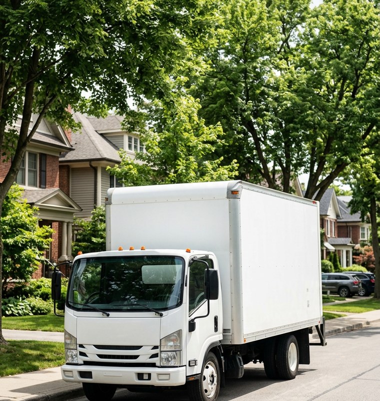 Two Brothers Moving mover carrying packed boxes on a Denver home move